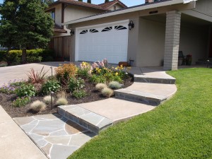 Flagstone and Stamped Concrete Steps