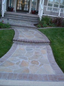 Flagstone with Brick border